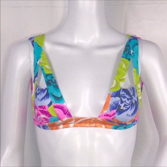 Kopper&Zink Floral Triangle Cutout Bikini Top Only - Picture 1 of 16